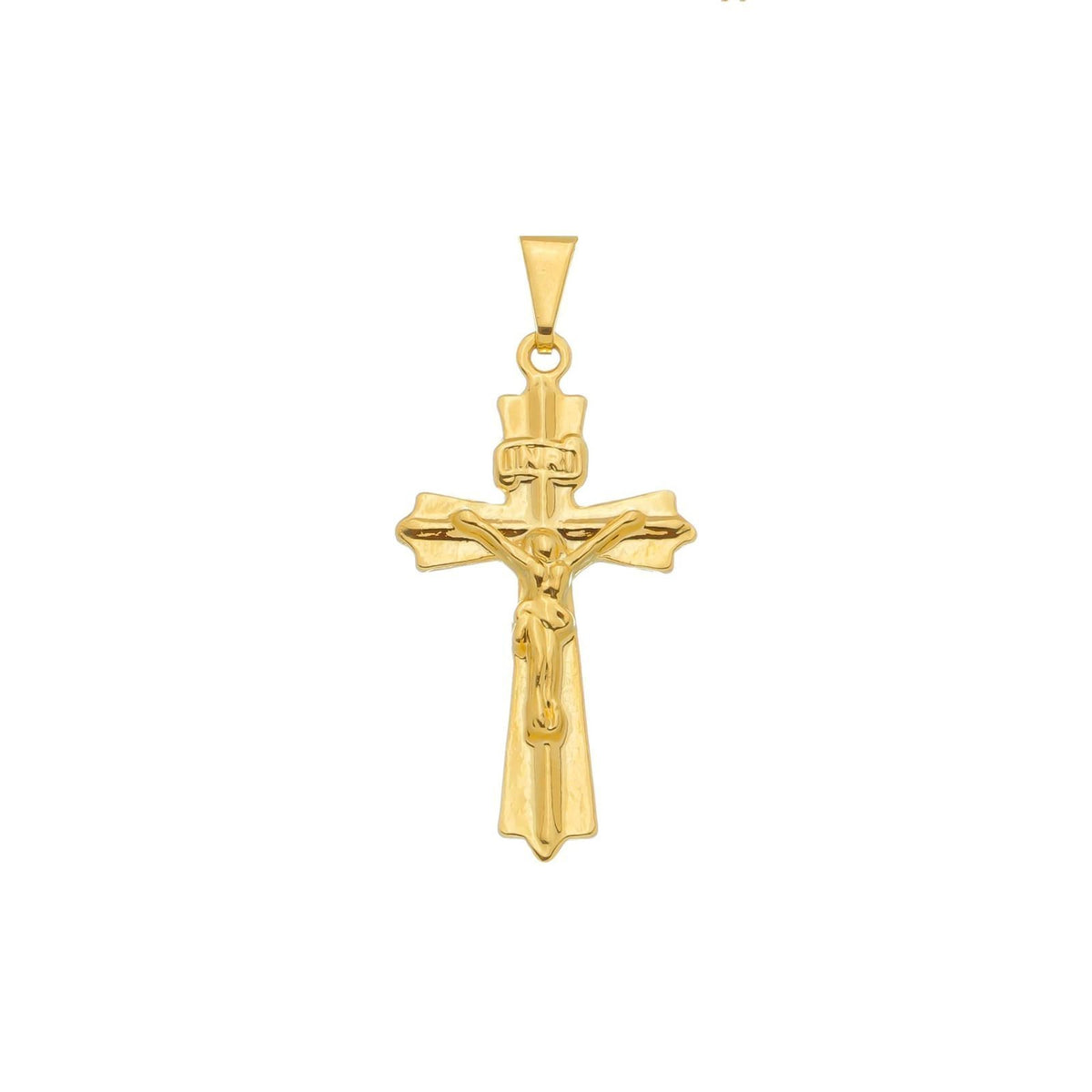 Pingente Dourado Crucifixo Detalhes